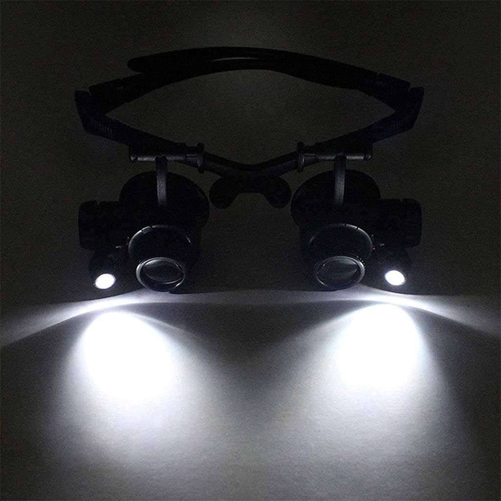 Lupa de Doble Ojo con luz LED para reparación de Relojes y joyeros (montada en la Cabeza)