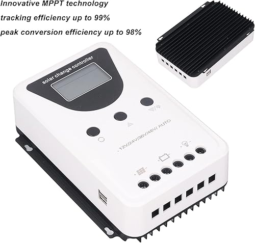 Miniatura 3 de PWM Controlador solar, pantalla LCD, detección automática DC 12V24V36V48V, regulador de panel solar, para batería de litio, etc. (100A)