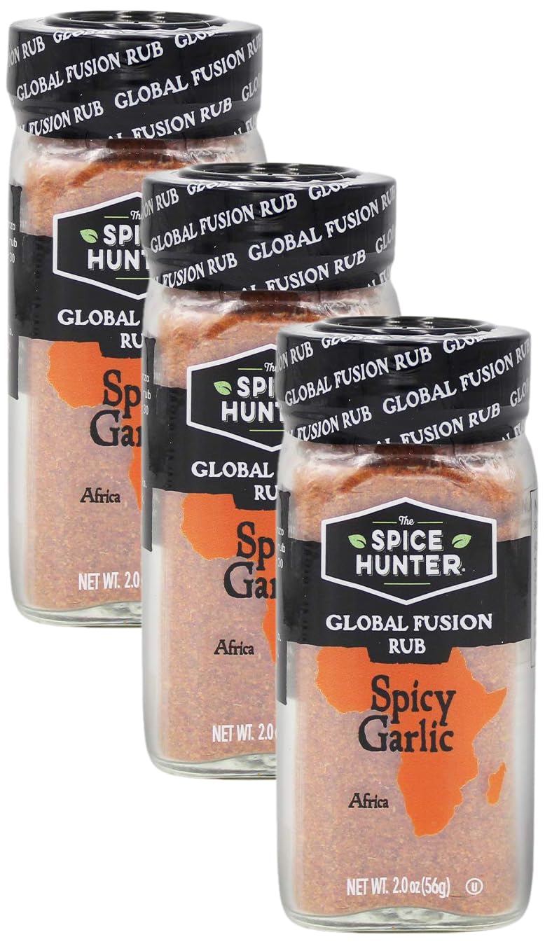 The Spice Hunter Global Fusion Rub Spicy Garlic 2 Ounce (Pack of 3)
