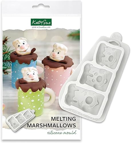 Katy Sue Molde de silicona para malvaviscos derretidos para decoración de pasteles y manualidades. Úsalo con fondant, pasta de azúcar, pasta de