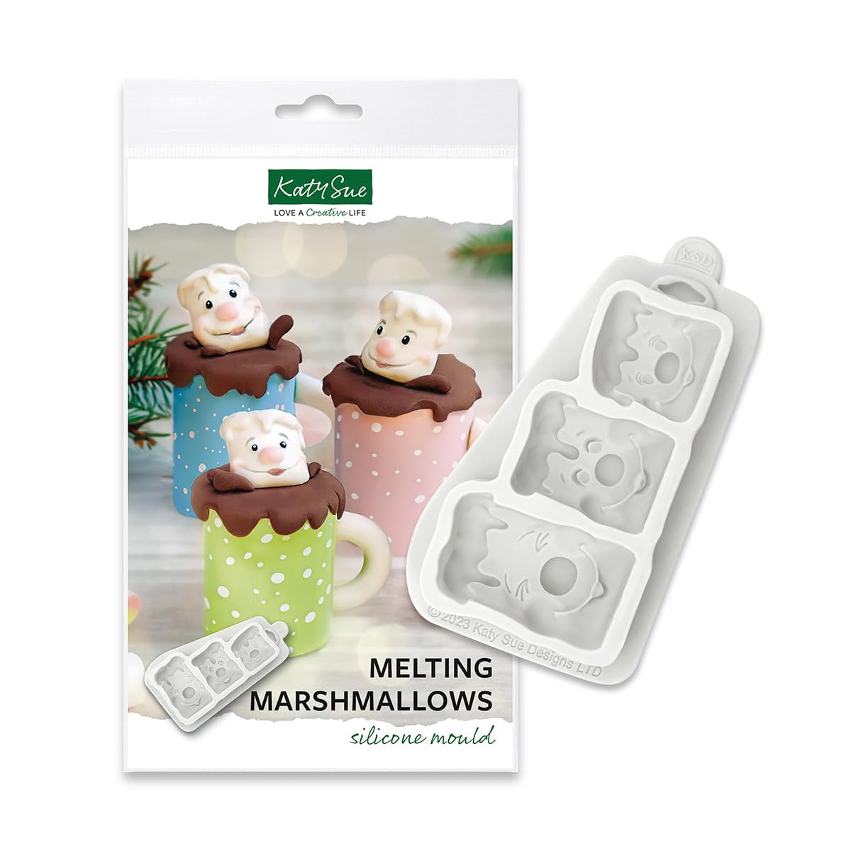 Katy SueMelting Marshmallows Silicone Mold for Cake Decorating & Craft. Use with Fondant, Sugar Paste, Gum Paste, Air Dry Clay. From Katy Sue Fondant Molds.