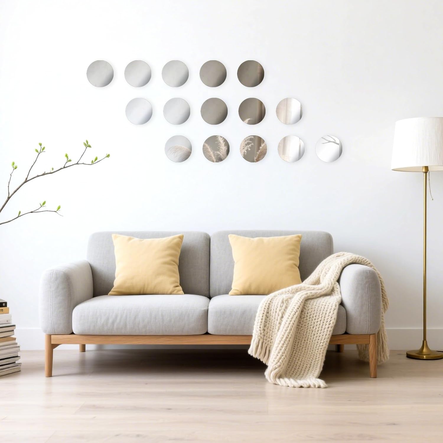 Pack of 20 Small Adhesive Mirrors, 5 cm Round Acrylic Mini Mirror Stickers, Self-Adhesive Adhesive Mirror for DIY Wall Decoration, Bathroom, Kitchen, Bedroom, Craftsmanship, Table image 5