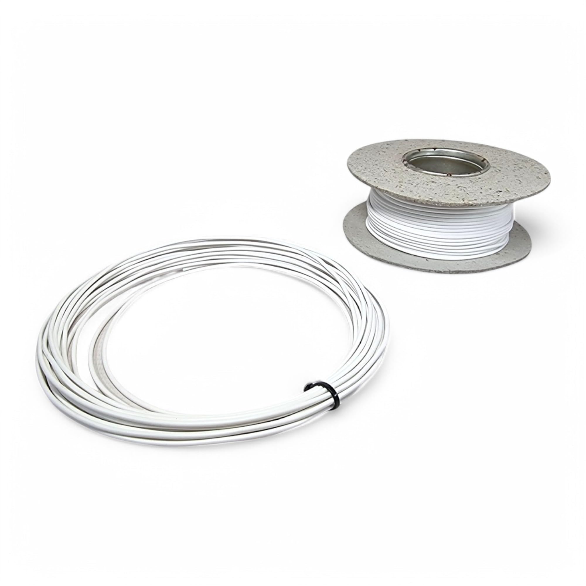 16.5 Amp 1mm² Single Core Cable 12v 24v Thin Wall Stranded Copper Wire (White - 50 Metre Reel)