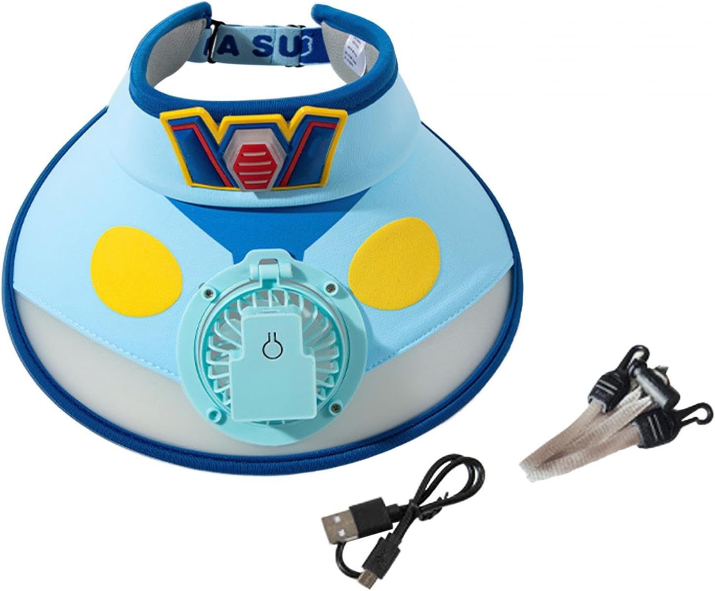 Sun Visor Hat with Fan USB Powered Electric Fan Cap Large Brim Fan Visor Hat Light Blue|Clothing Shoes & Accessories | Girls Accessories |1 Fan Hat,