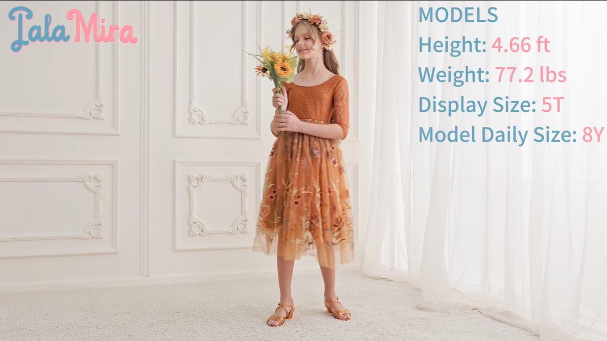 Amazon.com: VEYOLOB Flower Girl Dress A-Line Floral Embroidered