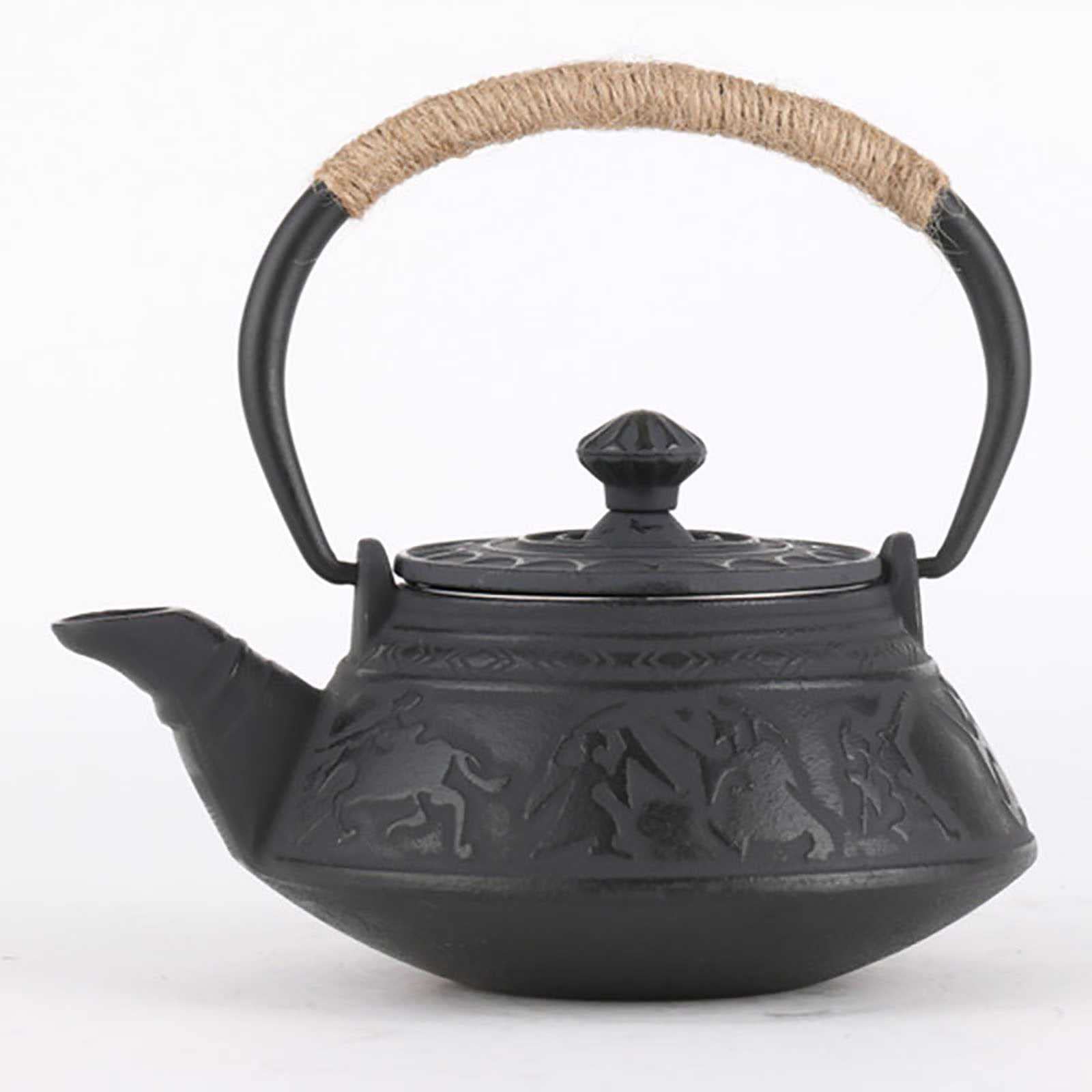 Taule en Fonte, Bouilloire à thé 500 ML avec infuseur en Acier Inoxydable, Coffre-Top à thé en Fonte Japonaise en Fonte, thé, thé à thé enrobé de l'intérieur émaillé pour thé lâche