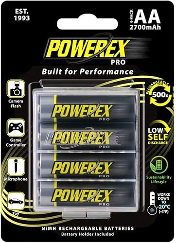 Miniatura 7 de Powerex PRO - Baterías AA NiMH recargables de alta capacidad (1.2 V, 2700 mAh), paquete de 8 unidades + soporte para batería