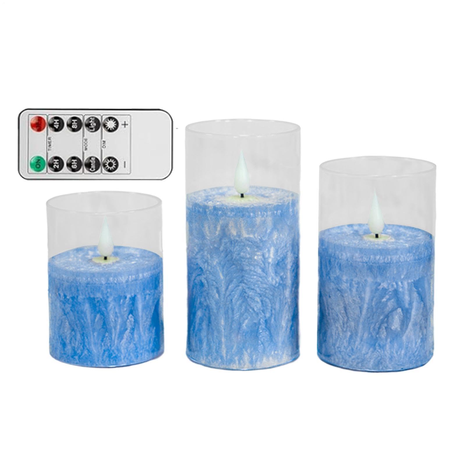 A Batteria – Set Di Illuminazione LED Vacillante, Di Illuminazione Senza Fiamma Con Funzione Timer Telecomando | Ambiente Decorativo Per Camera Da , Soggiorno, Tavolo