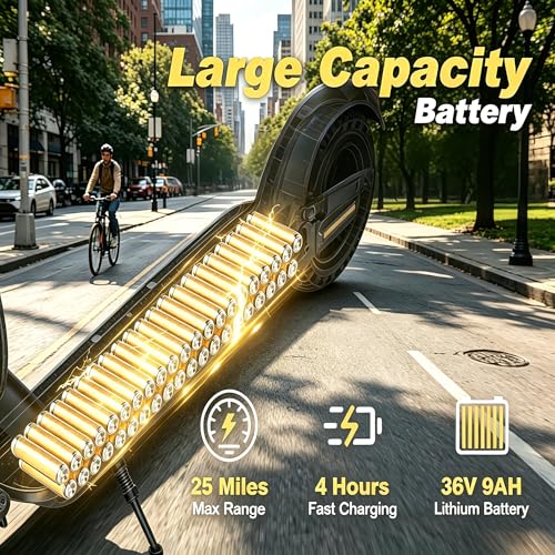 Image of WERHY 10 Inches Electric Scooter, 22 MPH Top Speed & 500W Powerful Motor, 22-28Miles Long Range, Folding E Scooter with Dual Braking for Adults