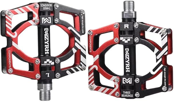 ThinkTop Aluminum Alloy Mountain Bike Pedals Axle 9/16 3 Bearing Platform Pedals Flat Sealed Ever Lubricate Bearing for Road BMX MTB Bicycle Cycling