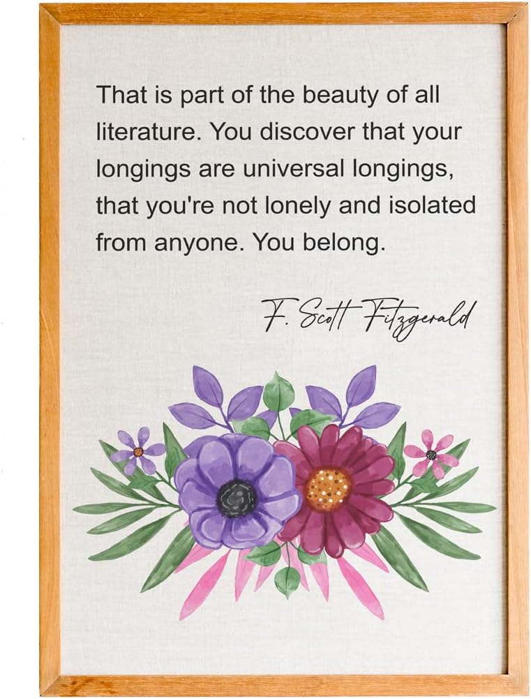CADORE GIFTS-The Beauty of All Literature, F Scott Fitzgerald, Inspirational, Motivational Quotes Wall Frames, Paintings for Wall Décor
