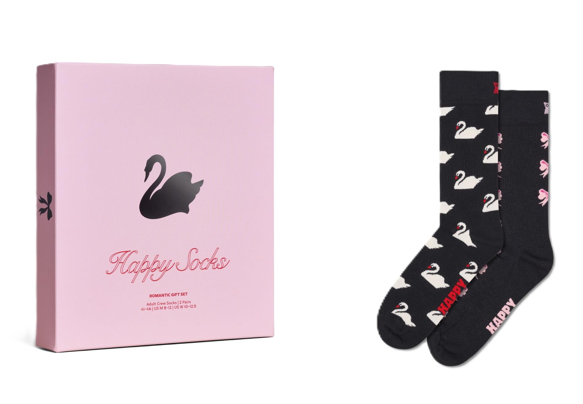Happy Socks Calzini crew con motivo a cigni e confezioni regalo per uomo e donna, 36-40 e 41-46