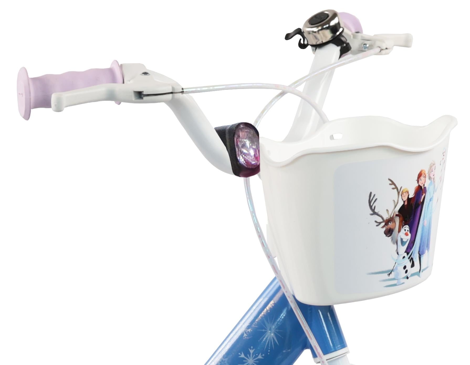 Vélo 16'' Fille Reine des Neiges/Licence Frozen de Disney - 2 Freins Caliper - Pneus Gonflables - Panier Avant - Porte-poupée arrière - Garde-Boue 2 Stabilisateurs + Casque Frozen Inclus !