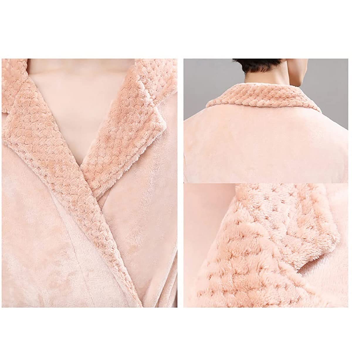 Accappatoi in Flanella Invernale, Uomini e Donne Coppie Pigiami, Abito di Lusso, Abito da Notte Caldo Addensato (Color : Ping+Man, Size : 3XL)