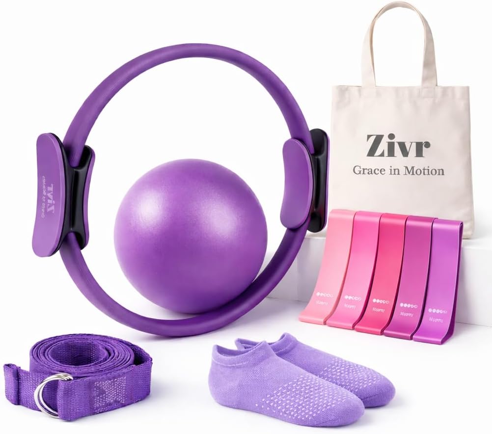 Kit de Pilates Hogareño - Anillo y Pelota de 15 Pulgadas con Bandas