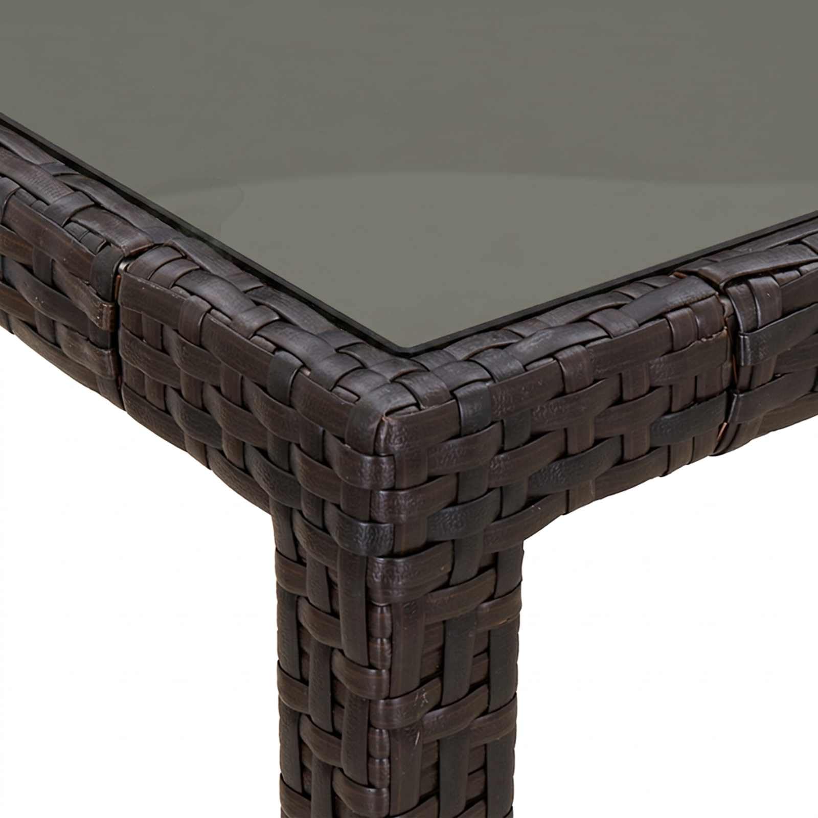 SYDE Stół ogrodowy brązowy 90 x 90 x 75 cm polirattanowy
