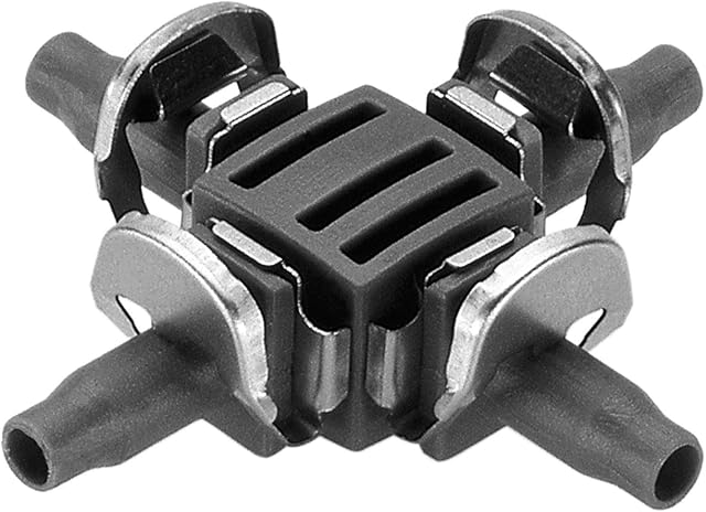 Gardena Micro-Drip system czwórnik 4,6 mm (3/16): praktyczne złącze do rozgałęziania rury rozdzielczej (nr kat. 1348, 1350) (8334-20)