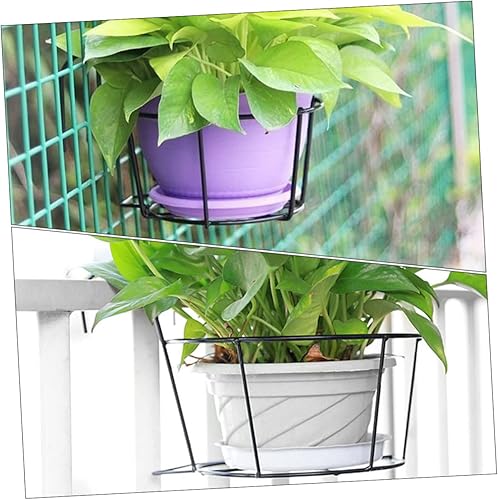 Miniatura 9 de MERRYHAPY Soporte colgante para macetas de hierro, 5 unidades, para balcón, jardinería, maceta, almacenamiento, macetas decorativas