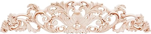 Miniatura 7 de Apliques largos de madera de estilo europeo, apliques tallados en madera, calcomanía de tallado de madera sin pintar para muebles de madera tallada