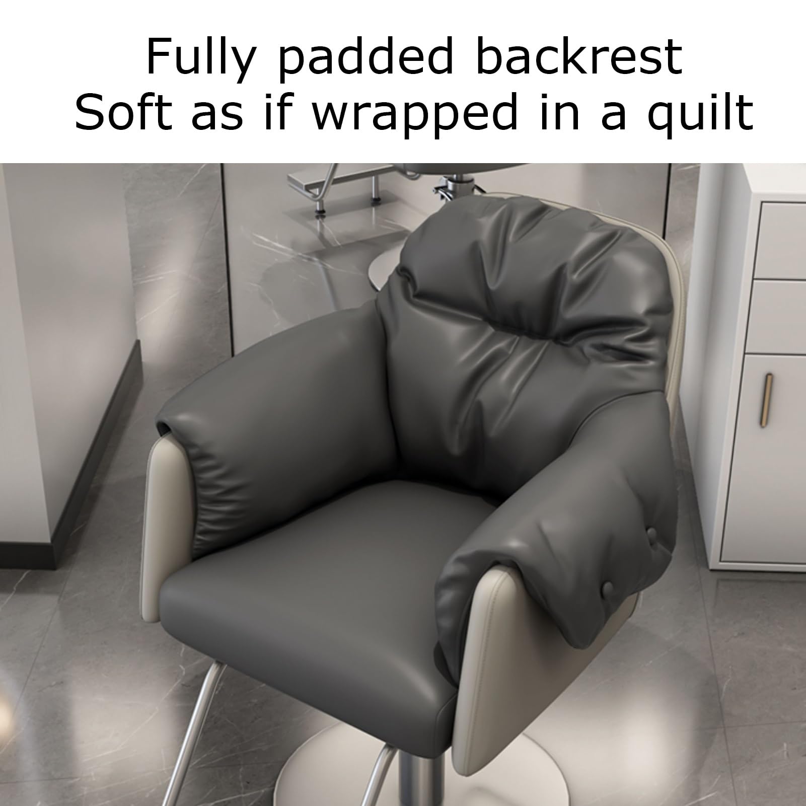 Fotel Fryzjerski, Fotel Kosmetyczny, Regulowany Na Wysokość, Z Podłokietnikami, Odpowiedni Do Salonu, Spa, Makijażu, Strzyżenia Włosów(Color1)