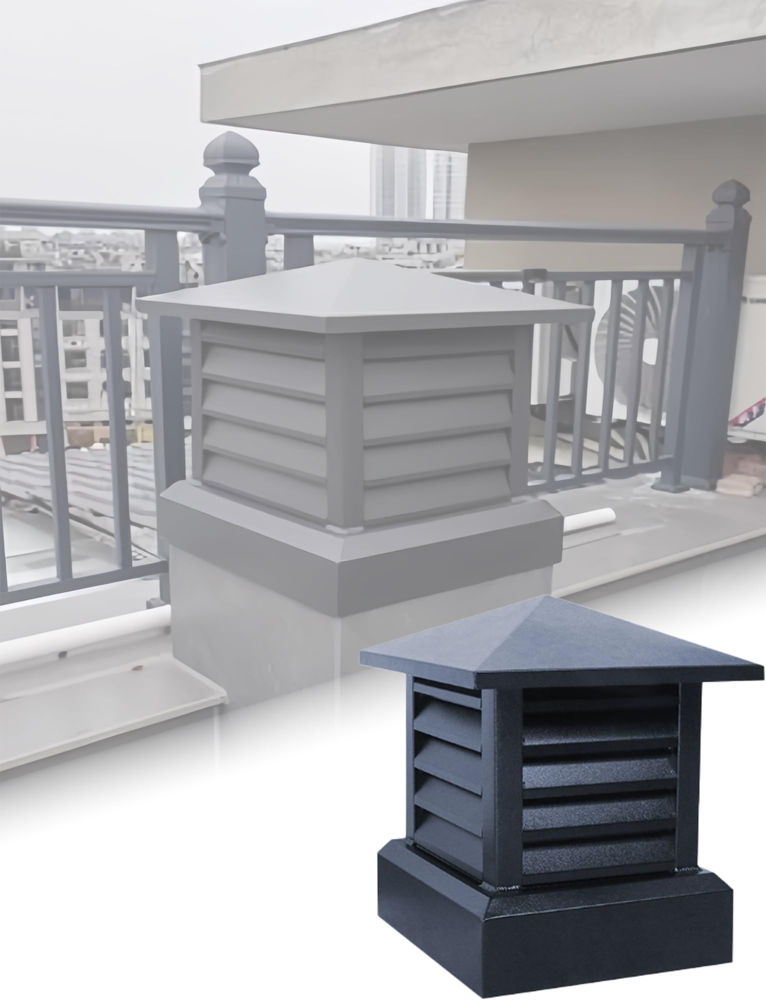 Cubierta de lluvia para chimenea cuadrada sombrerete cónico extractor estufa de leña estándar
