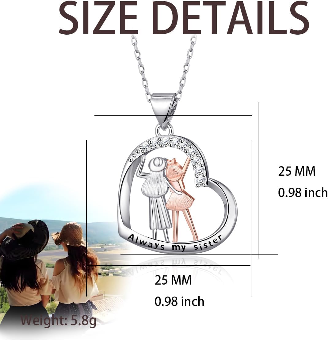 Sister Necklace Gifts from Sisters 2 Sisters Necklace Birthday Gifts Jewelry - Image 3