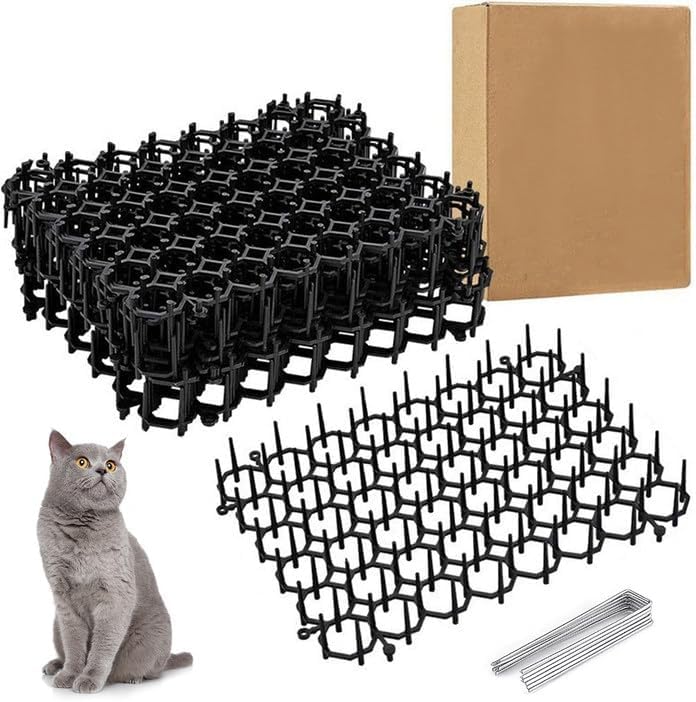 10 Pack Cat Scat Mat with Spikes, Cat Repellent Mat for Garden & Indoor