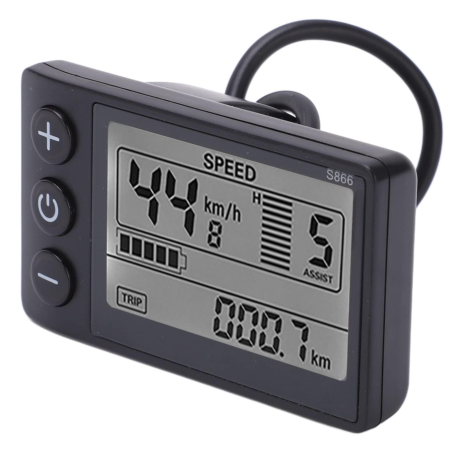 Ejoyous S866 LCD Wyświetlacz, komputer wodoodporny do roweru elektrycznego S866 z miernikiem wyświetlacza 24 V 36 V 48 V z panelem sterowania z kablem połączeniowym z wodoodpornym złączem