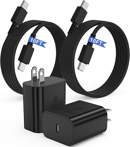 63% off promo code for 2Pack 45W Super Fast Charger Type C 10ft,USB C Wall Charging Block Plug and Long Android Phone Charger Cable Cord for Samsung on Amazon