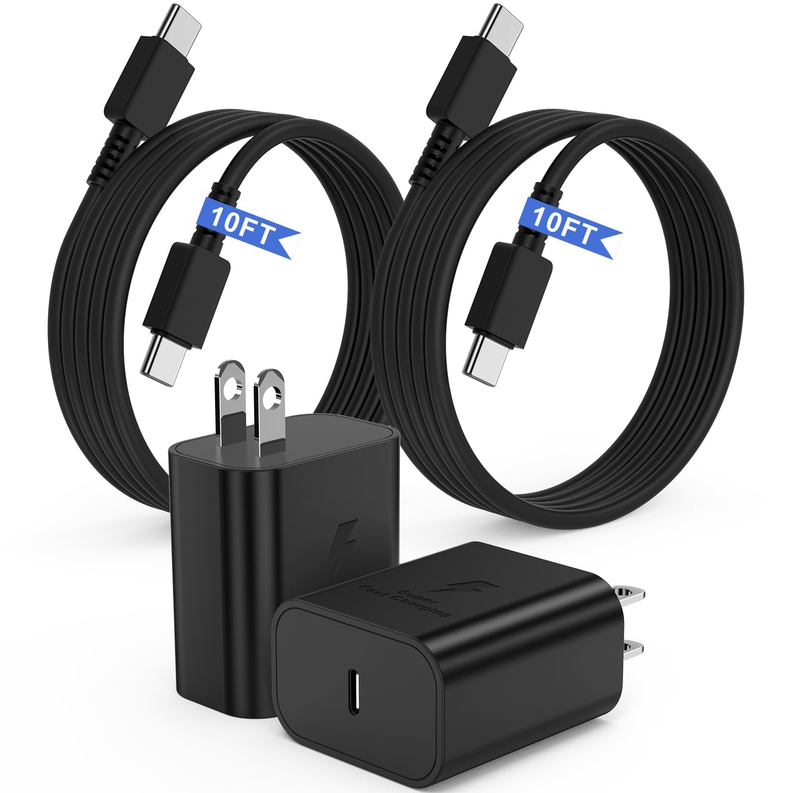 Amazon.com: 2Pack Super Fast Charger Type C 10ft,USB C Wall