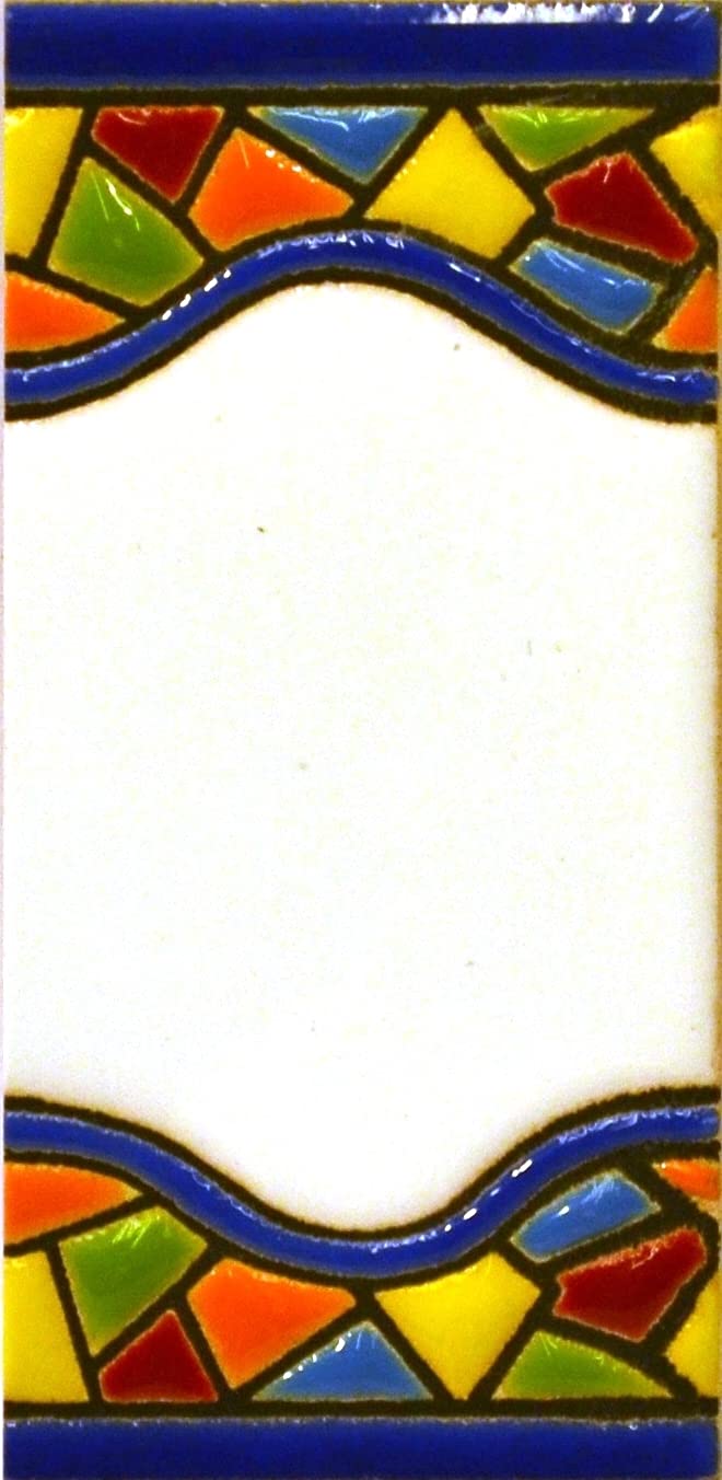 House letters 3 inch. Handpainted house letter tiles for signs, addresses and names. Address numbers for houses. House address numbers and letters. Design MOSAICO MINI 2,87" x 1,38" (BLANK SPACE)