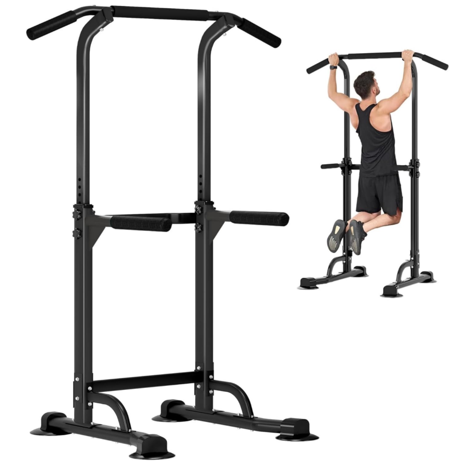 0TO1 TECH Power Tower, Pull Up Dip Station Multi-Function Home Strength Training Fitness Workout Station, Height Adjustable