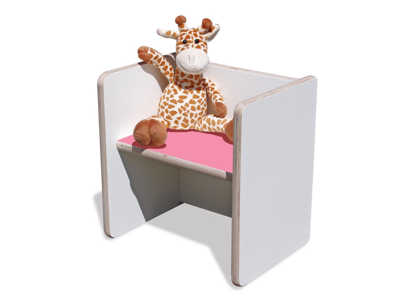 Die Schreiner - Christoph Siegel Eli-Kids - Taburete reversible, color blanco con asiento rosa