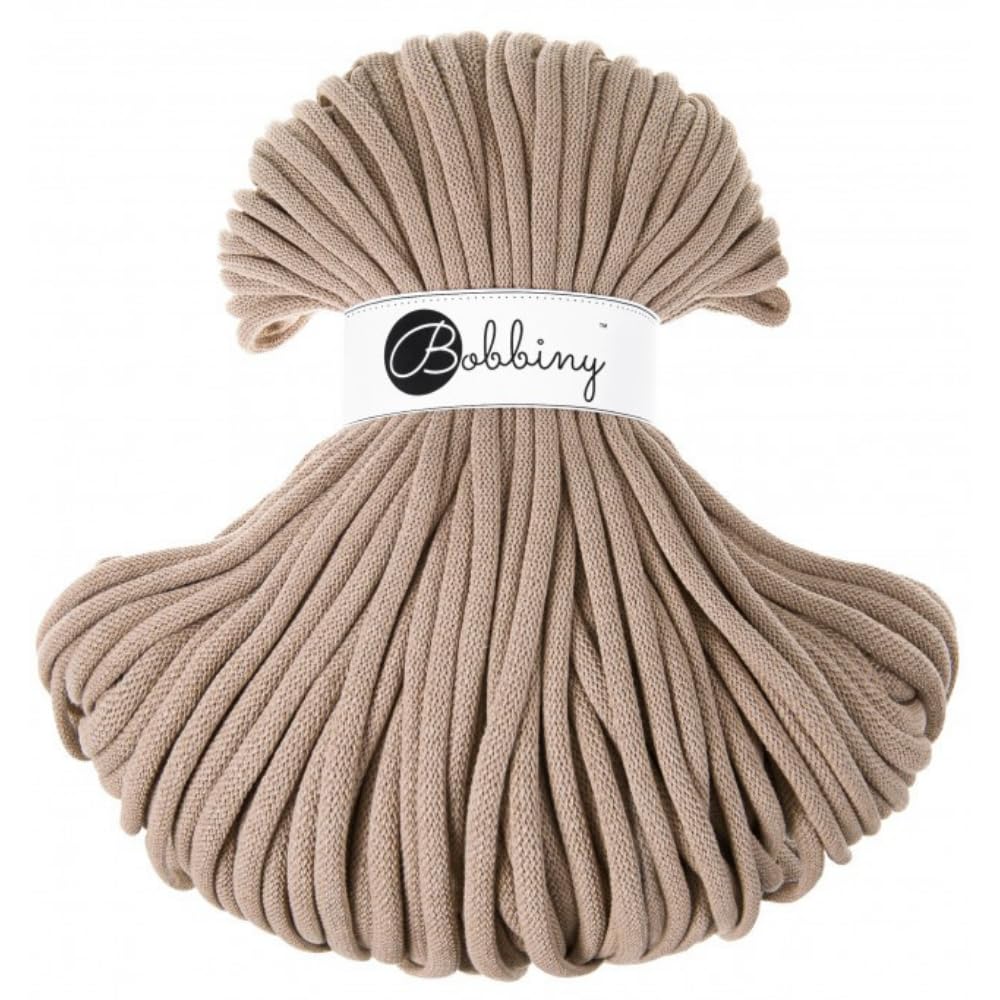 Bobbiny Jumbo 9mm Braided Macrame Cord (Sand) 100m — image 1