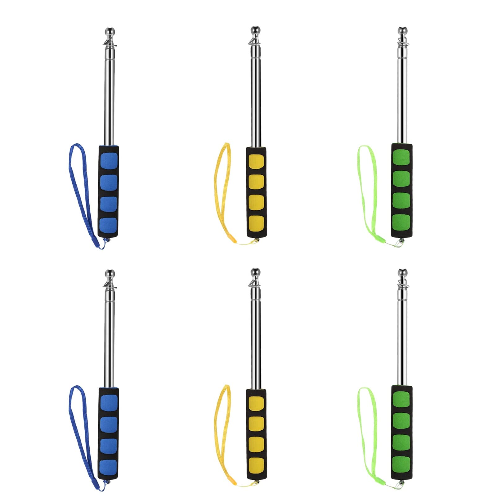 Mât Télescopique Pour Drapeau 2m En Acier Inoxydable – Portable, Avec 4 Mousquetons, Pour événements