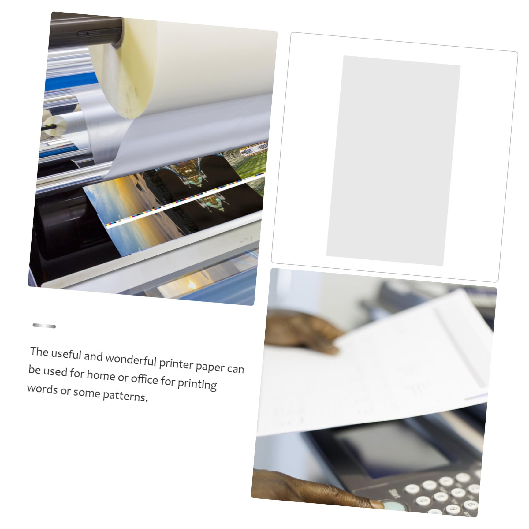 BESTonZON 500 Blatt Weißes Papier für Bastelarbeiten und Drucken Leeres Multifunktionspapier mit Druckqualität für Büro und Scrapbooking