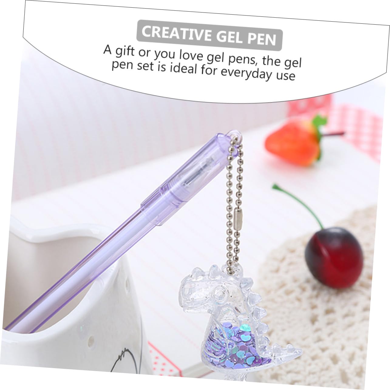 Lurrose 3 Set Di Penne A Sfera Con Ciondolo A Tema Dinosauro Set Di Penne in Gel Senza Inchiostro Per Diari Libri Da Colorare E Progetti Artistici 10 Pezzi*3