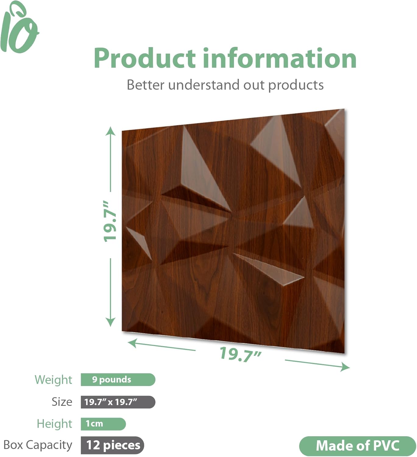 3D Wall Panels 19.7” x 19.7” – 12 Panels Pack – Covers 33 Sq Ft – Modern Decorative Wall Panels for Interior Design – 3D Textured Wall Tiles for Living (Black Wood)