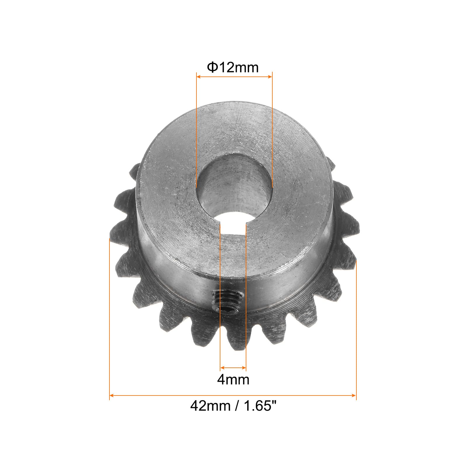sourcing map 2pcs Biseau Engrenage 2M 20 Dents 12 mm Arbre Trou 1:1 Conique Pignon Engrenage avec 4mm Clavette 45# Acier 2 Module 90 Degré Direction Engrenage avec M5 Fixation Trou