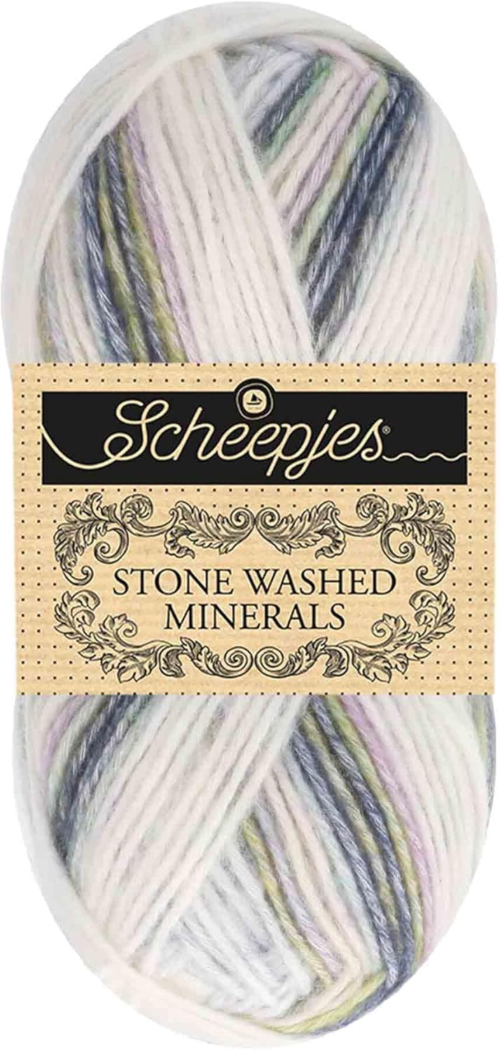 Scheepjes Stone Washed Minerals Yarn, Color 920 Ametrine Breeze, 50 g (1.76 oz) Skein
