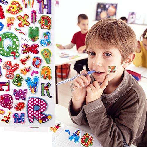 Beyumi Kids Stickers (1800+), 58 Different Sheets 3D Puffy Stickers, Kids Scrapbooking, Including Animals, Cars, Trucks, Airplane, Food, Letters, Flowers, Pets And More #TOP2