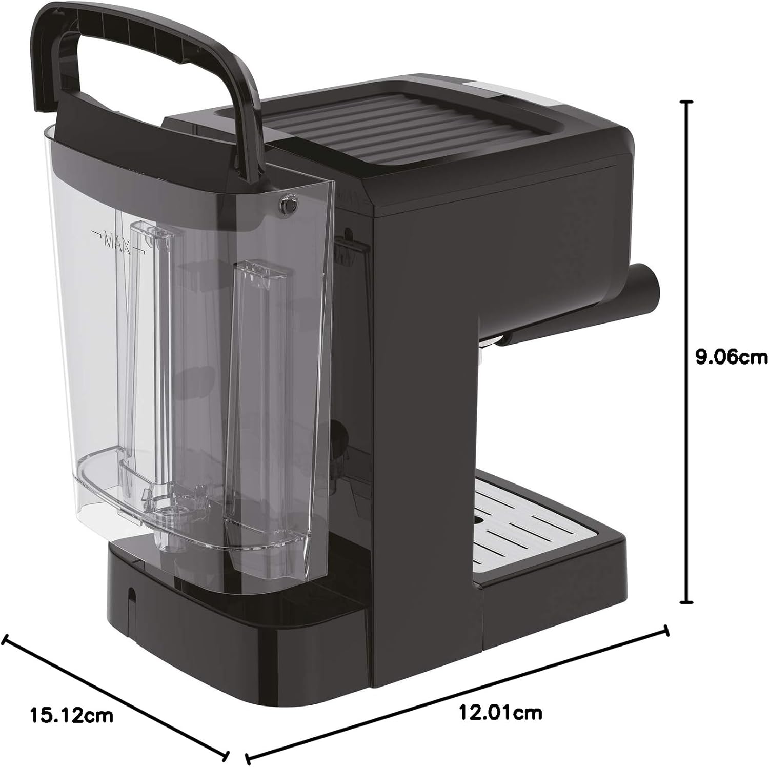 Krups Opio XP320810 – Caffettiera 15 bar di pressione, scaldavivande e montalatte, controllo girevole, nero/argento Krups Opio XP320810 – Caffettiera 15 bar di pressione, scaldavivande e montalatte, controllo girevole, nero/argento