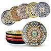 vancasso Pasta Bowls Ceramic Salad Bowls of 6 32 oz Large Corlorful Serving Bowls for Kitchen Dishwasher Microwave Safe Soup Bowls Pasta Plates