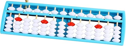 Larcele Abaco de conteo aritmético de cuentas con botón de reinicio, columna SP-02 13 (azul 1)
