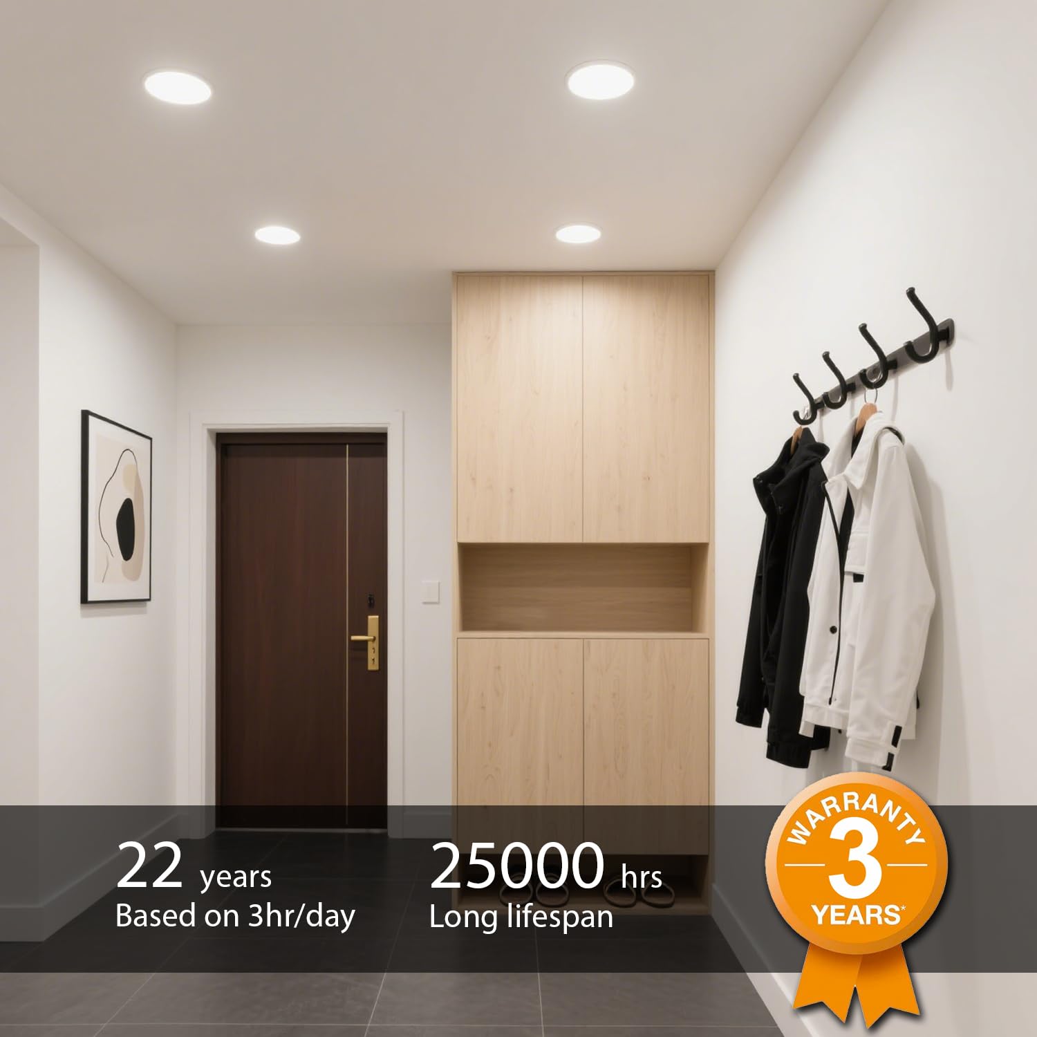 LVWIT Downlight Led Techo Empotrable,Ojos de Buey Led para Techo,Focos led Interior Techos de 8W,Foco Neutro Blanco de 4000K,Ideal Para Baños,Pasillos,Oficina,880Lúmenes,Ø123mm,IP44,6U,No Regulable