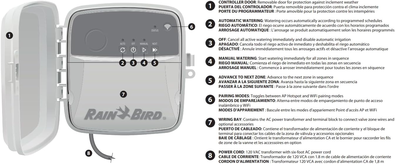 Rain Bird RC2 Residential Connected 8 Station Controller | RC2-8