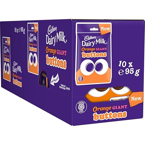 Cadbury Leche Lechera Naranja Botones Gigantes Chocolate Bolsa 3.88 oz