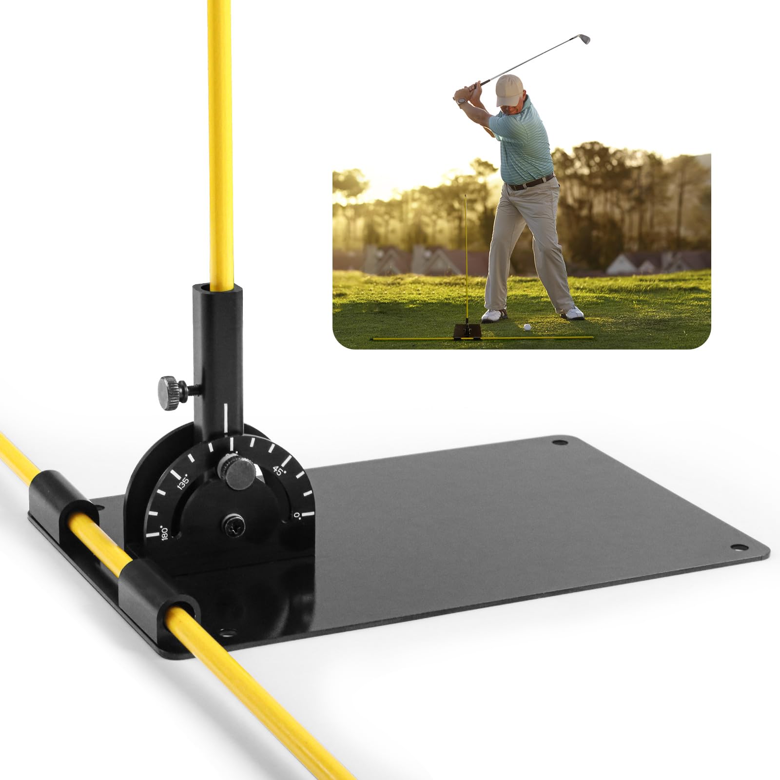 Verstellbarer Golf Alignment-Stick-Halter mit Winkelscheibe,Einstellbarer Schwingebenentrainer für Putt-Übungen, Golf Trainingshilfe & Zubehör für alle Spielstärken