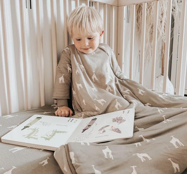 Image of GUNAMUNA Unisex Long-Sleeve Sleep Sack, Wearable Sleep Bag for Toddlers and Babies, Soft Rayon