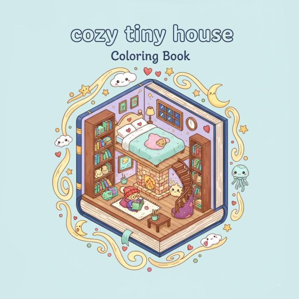 Cozy tiny house: Coloring book